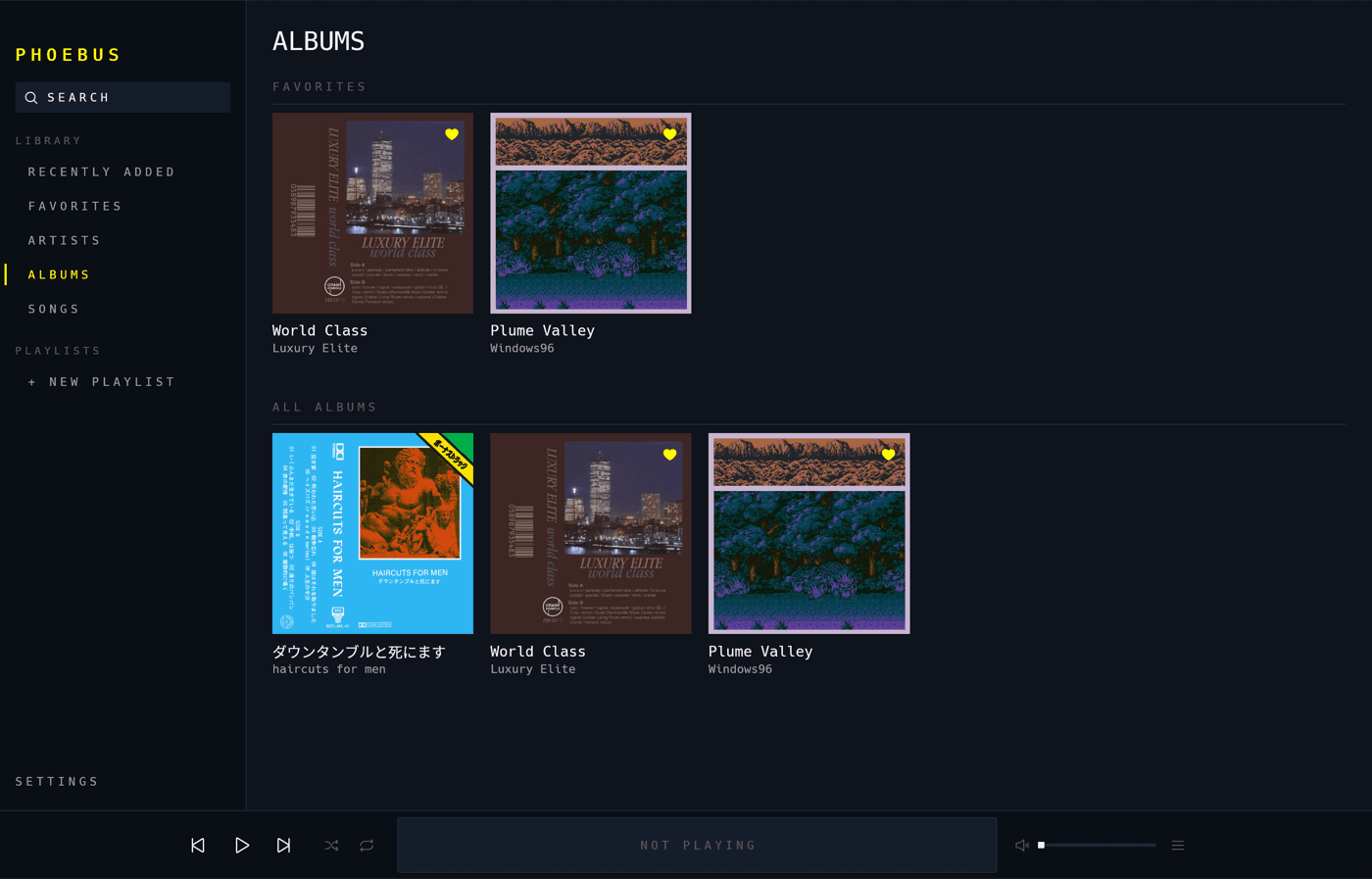 The Albums grid, with a Favorites section above All Albums